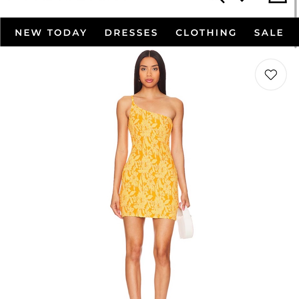 L*Space One-Shoulder Orange Floral Mini Dress